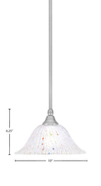 Any One Light Mini Pendant in Brushed Nickel with 10" Frosted Crystal Shade