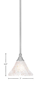 Any One Light Mini Pendant in Brushed Nickel with 7" Frosted Crystal Shade