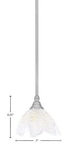 Any One Light Mini Pendant in Brushed Nickel with 7" Gold Ice Shade