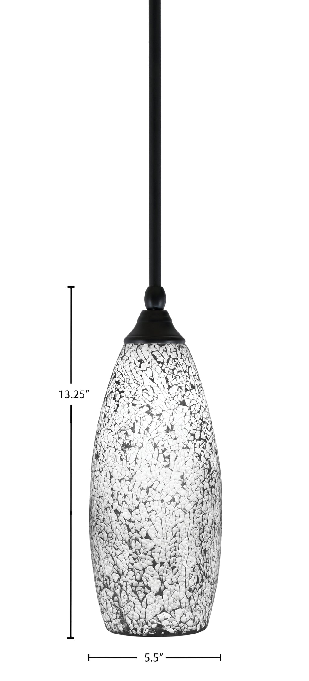 Any One Light Mini Pendant in Matte Black with 5.5" Black Fusion Shade
