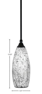 Any One Light Mini Pendant in Matte Black with 5.5" Black Fusion Shade