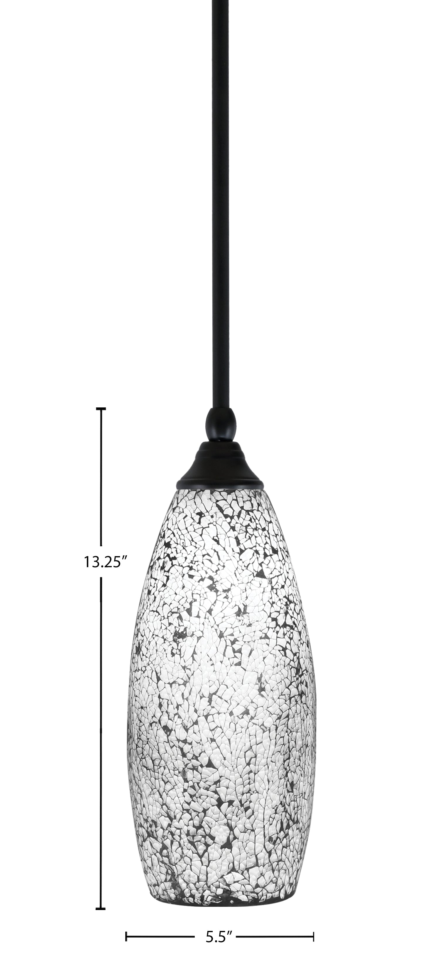 Any One Light Mini Pendant in Matte Black with 5.5" Black Fusion Shade