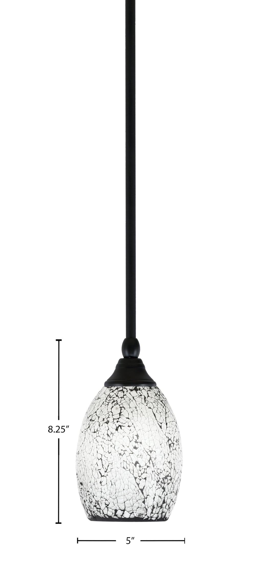 Any One Light Mini Pendant in Matte Black with 5" Black Fusion Shade