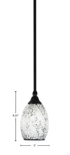 Any One Light Mini Pendant in Matte Black with 5" Black Fusion Shade