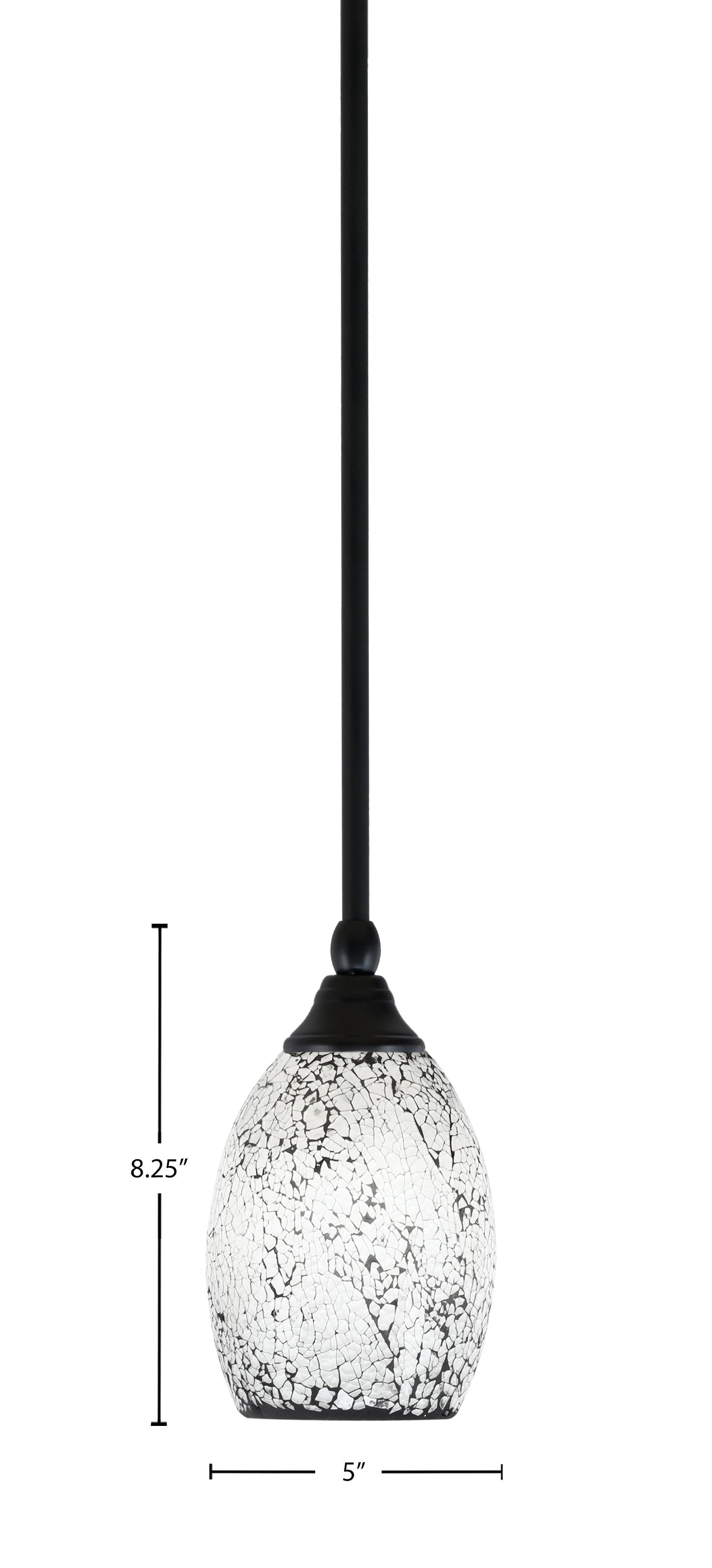 Any One Light Mini Pendant in Matte Black with 5" Black Fusion Shade