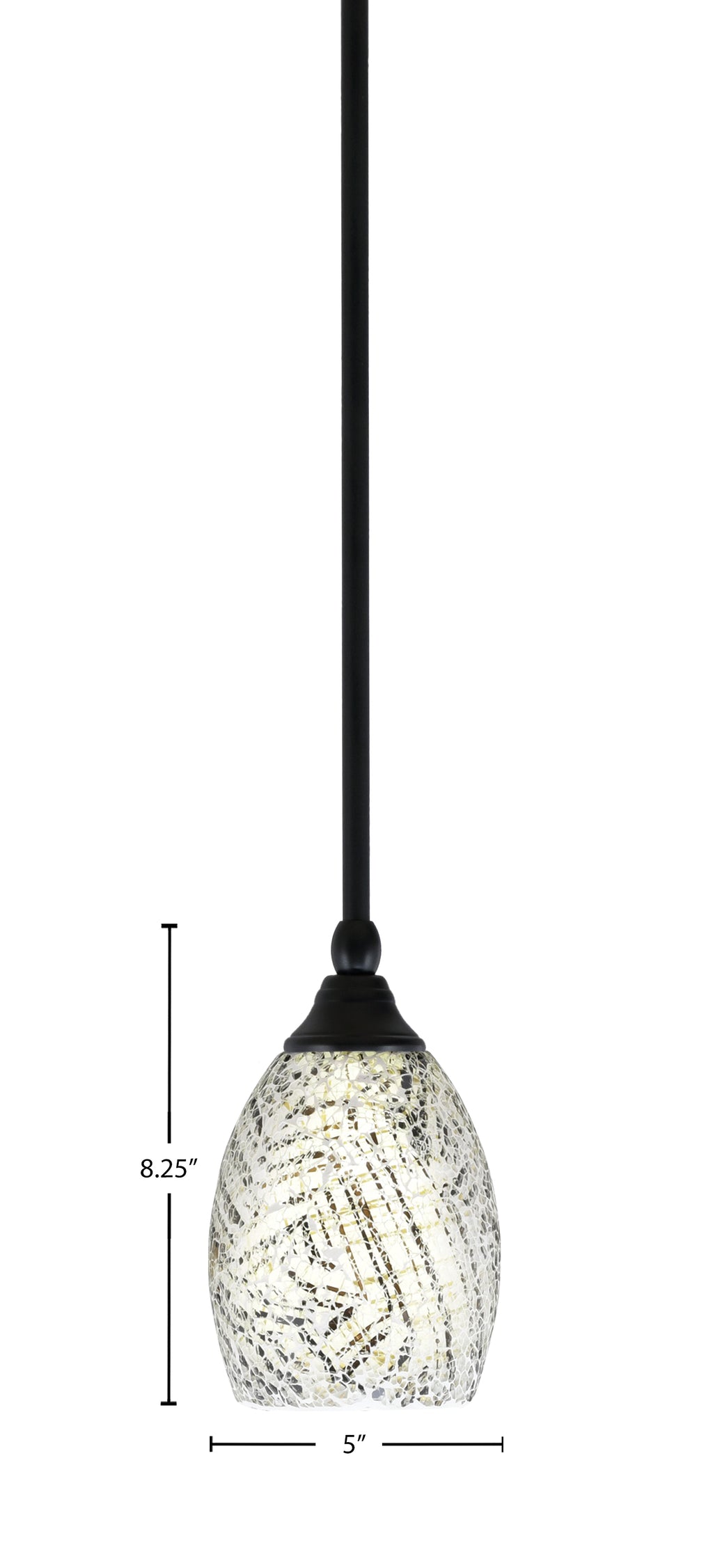 Stem One Light Mini Pendant in Matte Black with 5" Natural Fusion Shade