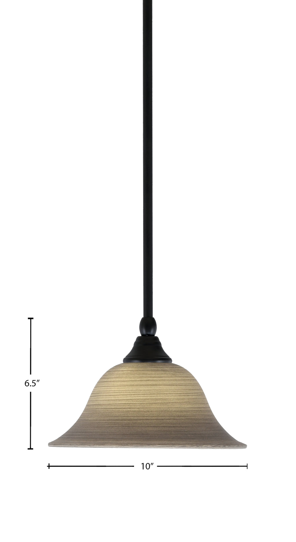 Any One Light Mini Pendant in Matte Black with 10" Gray Linen Shade