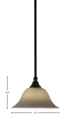 Any One Light Mini Pendant in Matte Black with 10" Gray Linen Shade