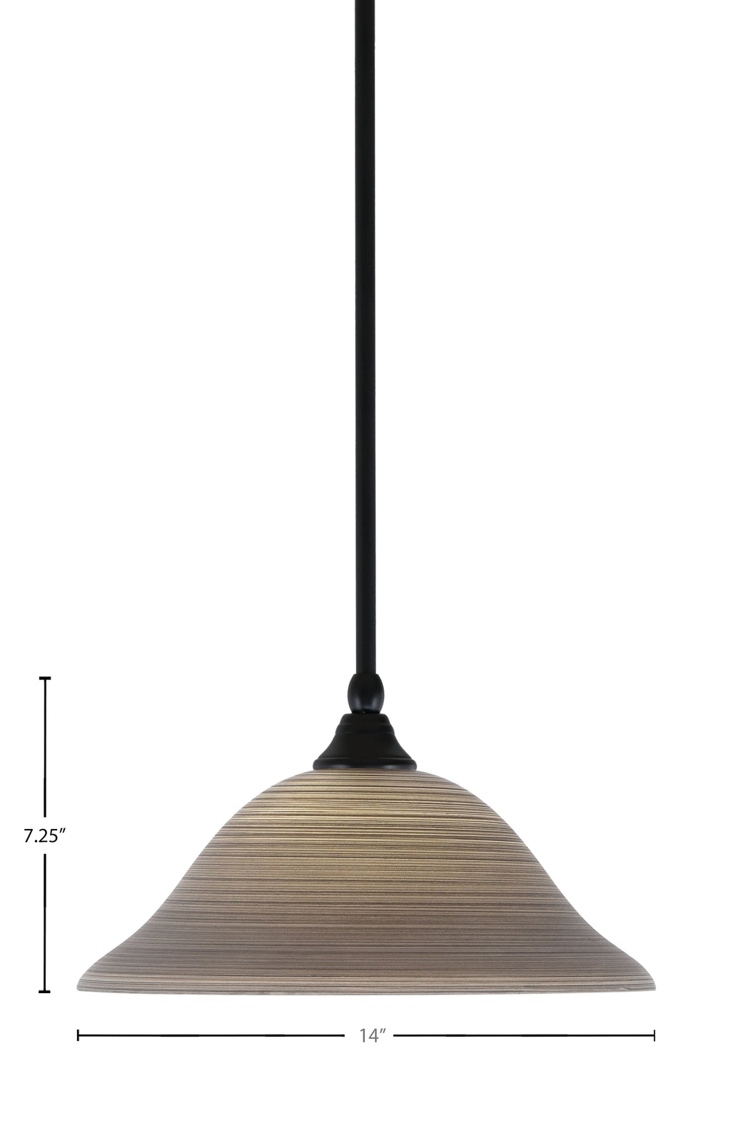Any One Light Mini Pendant in Matte Black with 12" Gray Linen Shade