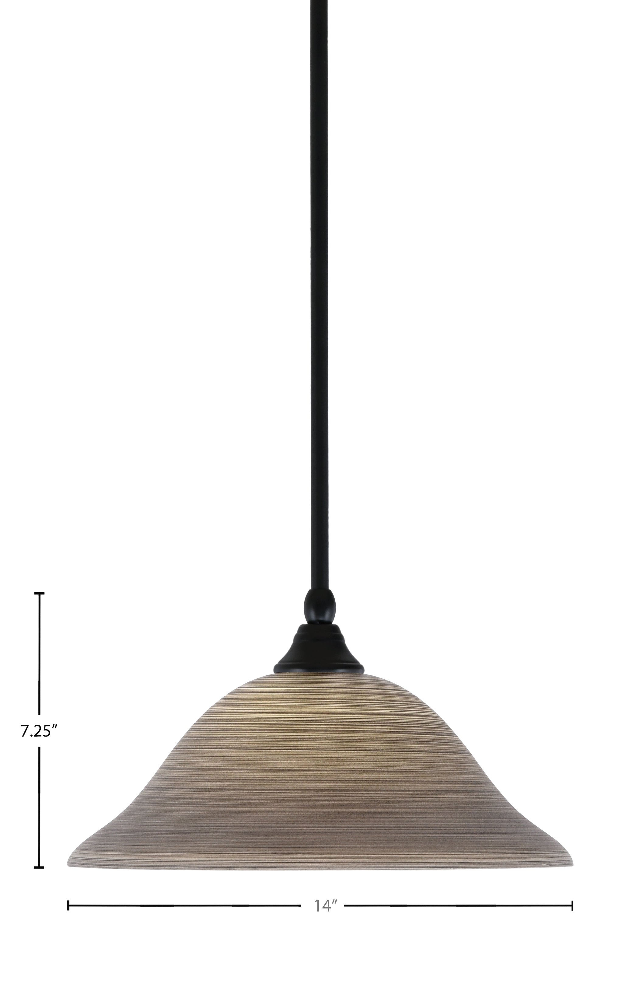 Any One Light Mini Pendant in Matte Black with 12" Gray Linen Shade