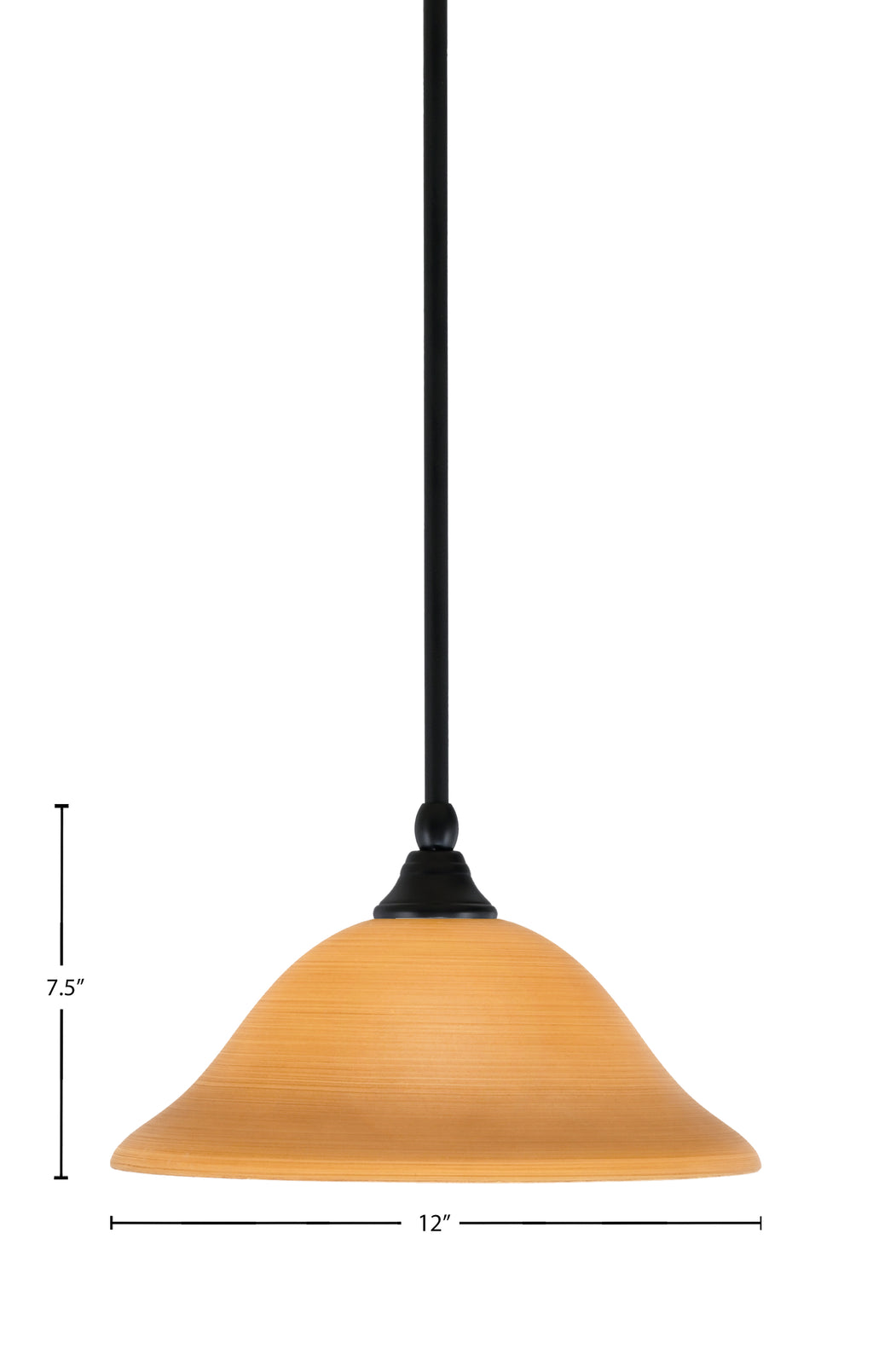 Any One Light Mini Pendant in Matte Black with 12" Cayenne Linen Shade