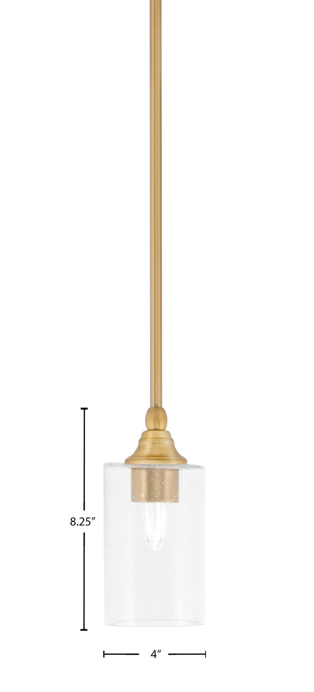 Any One Light Mini Pendant in New Age Brass with 4" Clear Bubble Shade