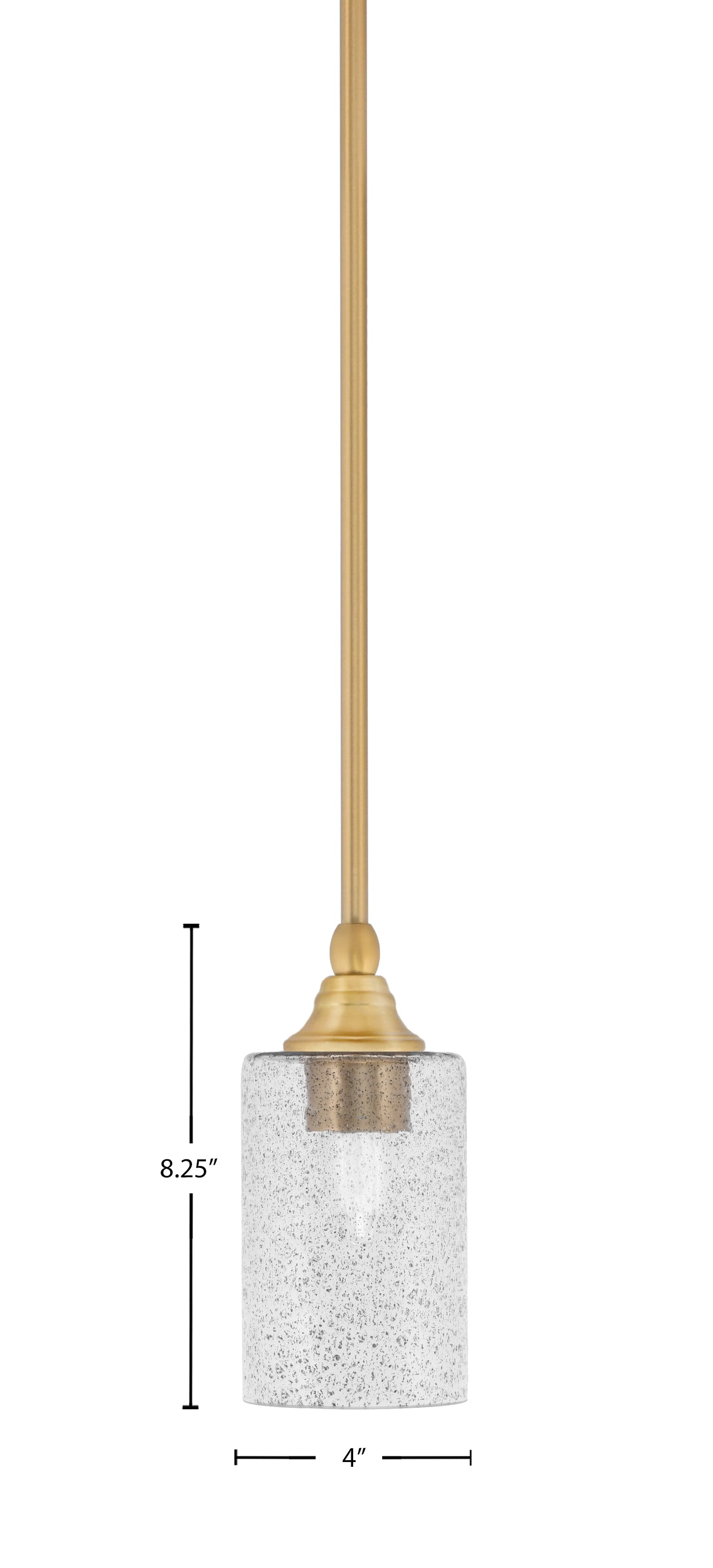 Stem One Light Mini Pendant in New Age Brass with 4" Smoke Bubble Shade