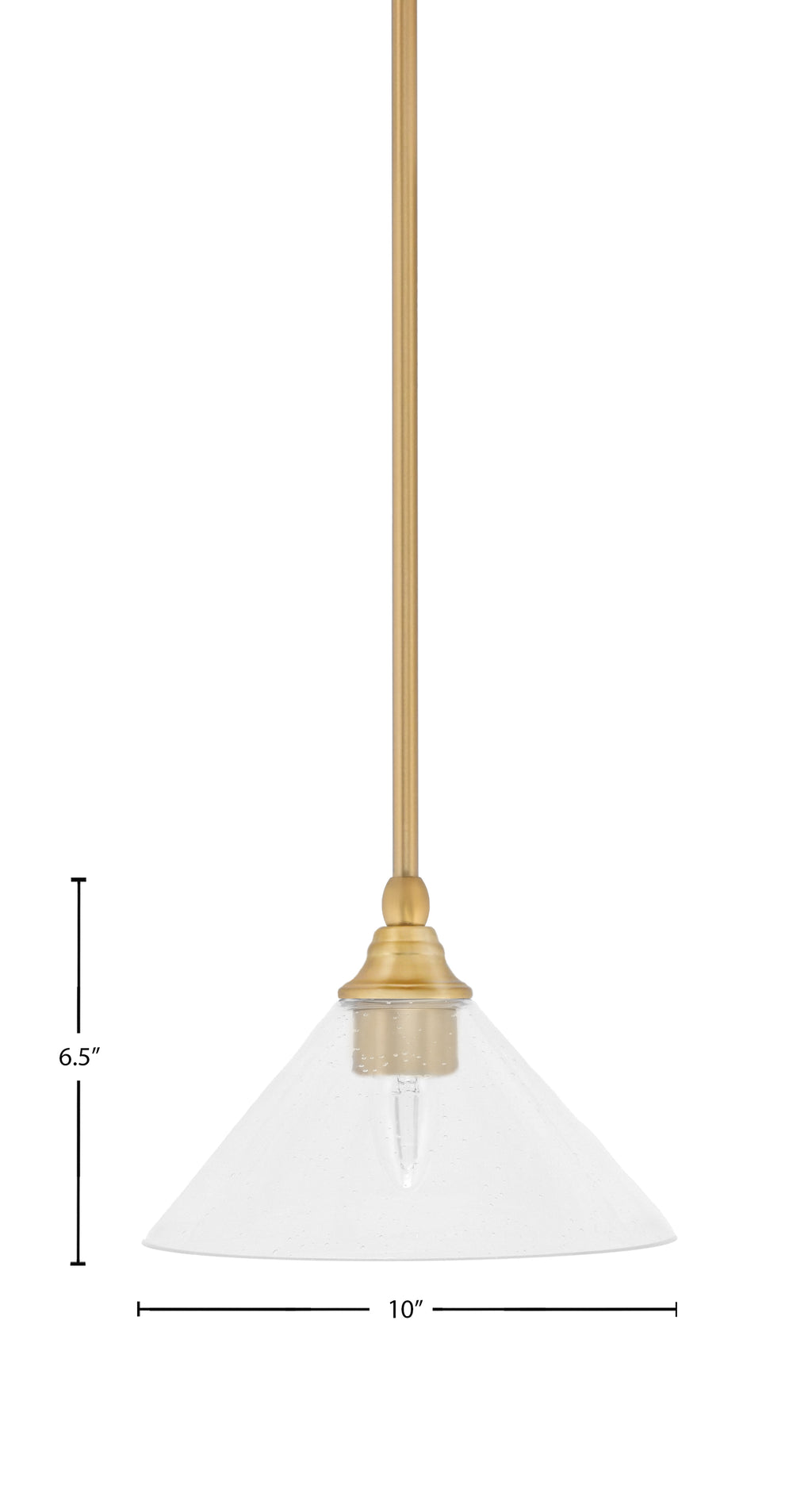 Any One Light Mini Pendant in New Age Brass with 10" Clear Bubble Shade