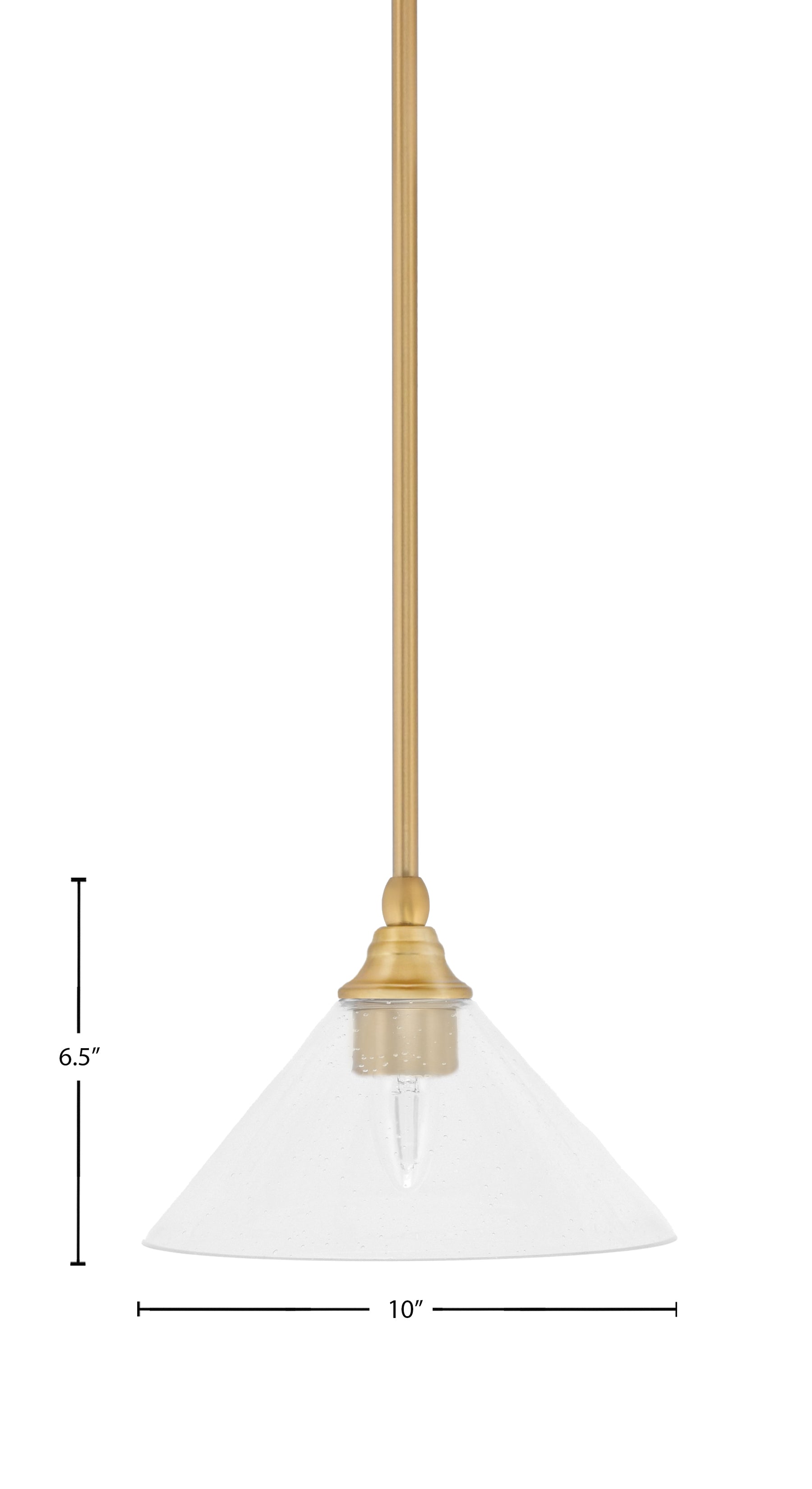 Any One Light Mini Pendant in New Age Brass with 10" Clear Bubble Shade