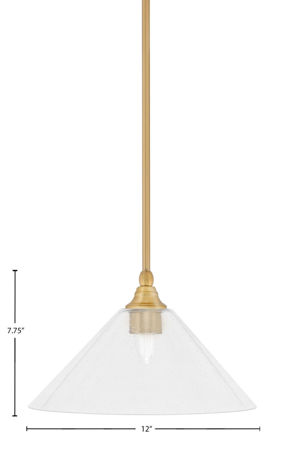Any One Light Mini Pendant in New Age Brass with 12" Clear Bubble Shade