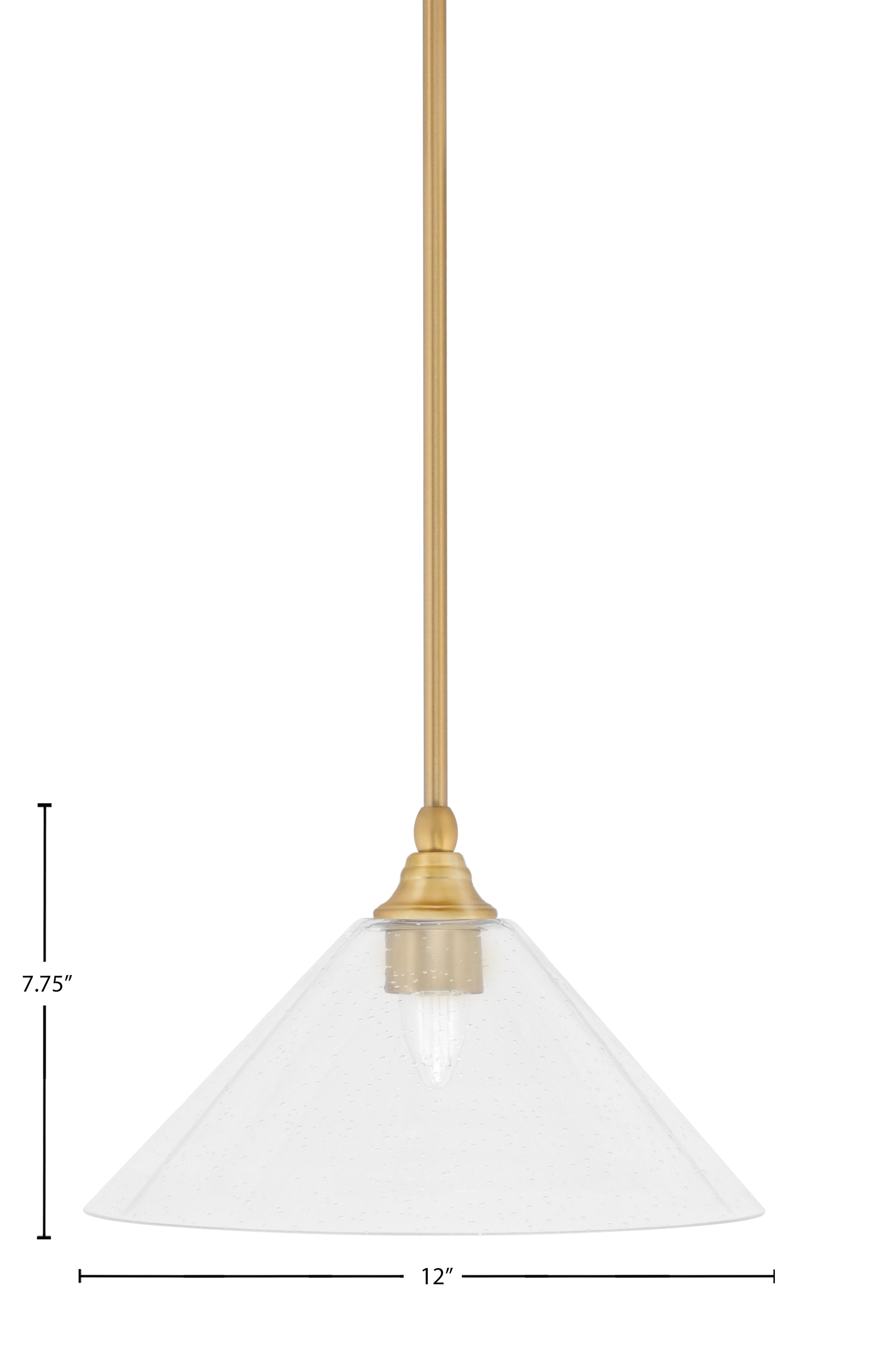 Any One Light Mini Pendant in New Age Brass with 12" Clear Bubble Shade