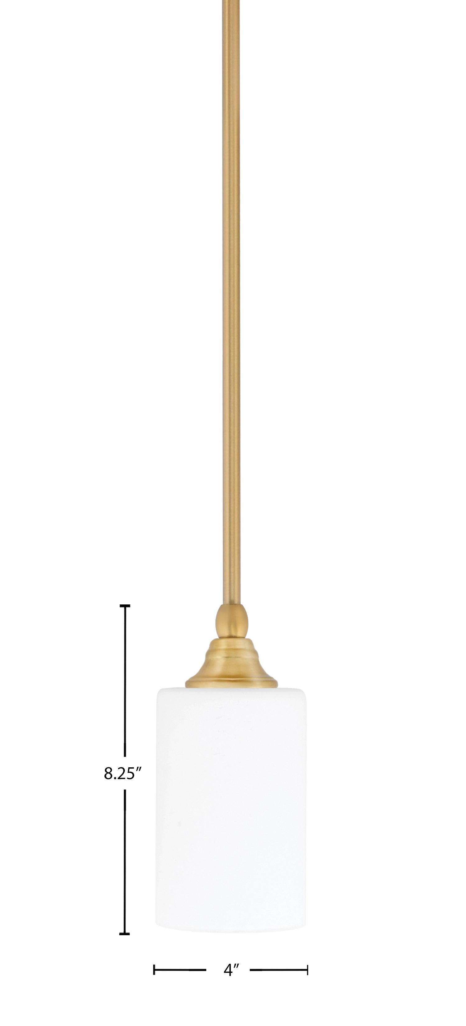 Any One Light Mini Pendant in New Age Brass with 4" White Muslin Shade