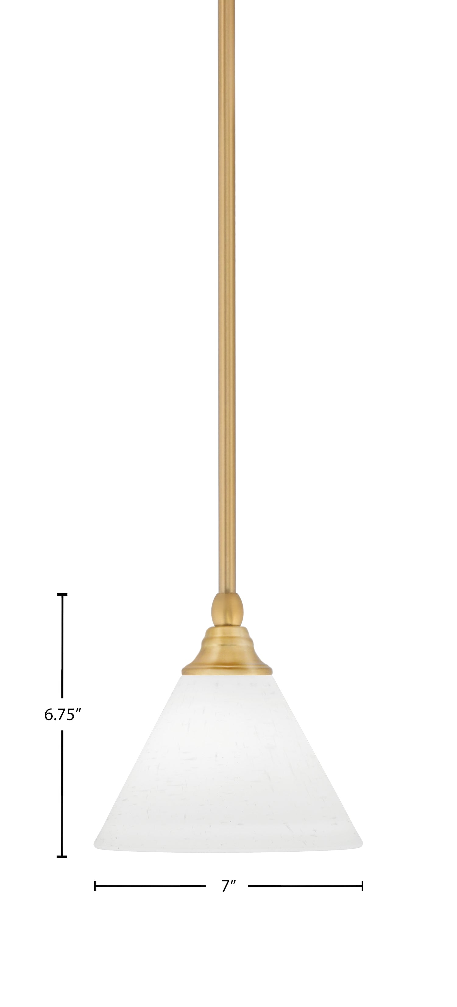 Any One Light Mini Pendant in New Age Brass with 7" White Muslin Shade