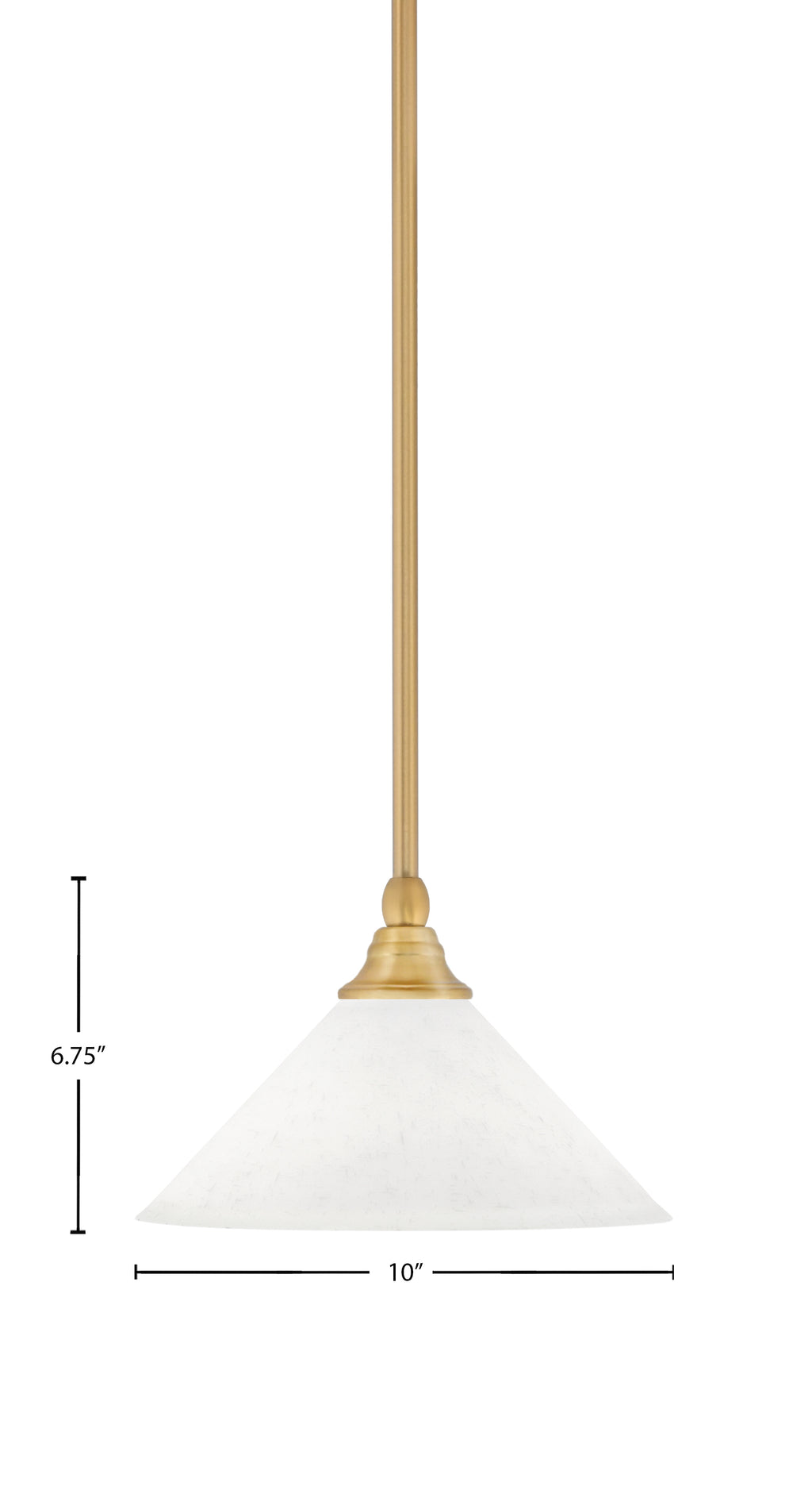 Any One Light Mini Pendant in New Age Brass with 10" White Muslin Shade