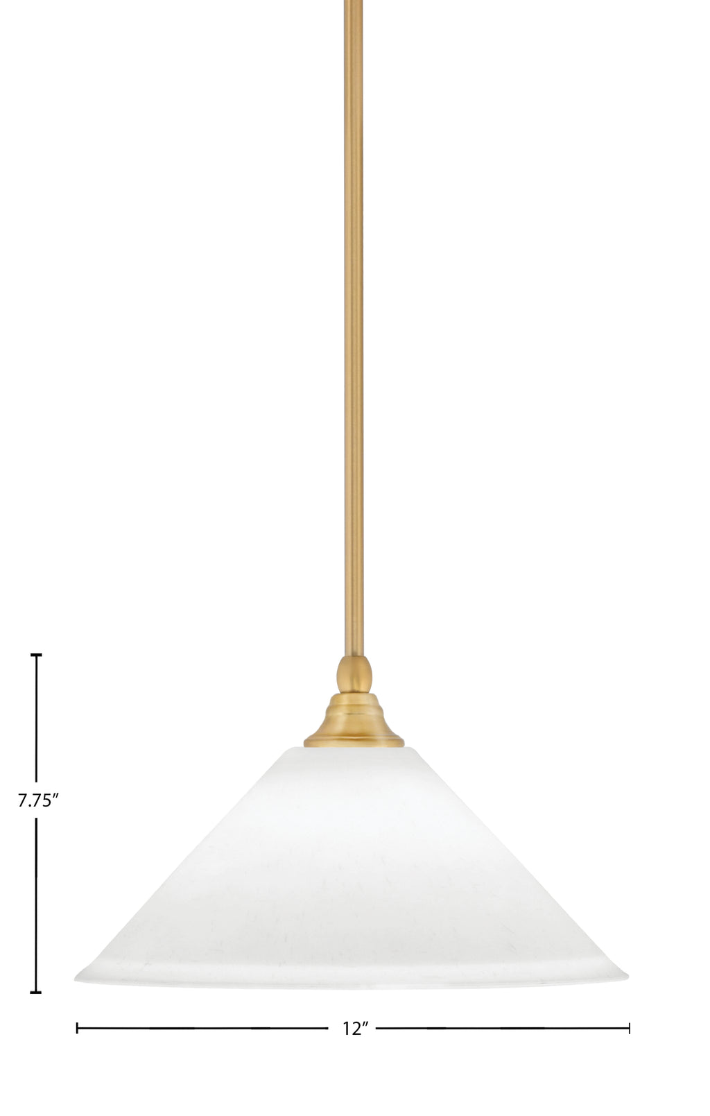 Any One Light Mini Pendant in New Age Brass with 12" White Muslin Shade
