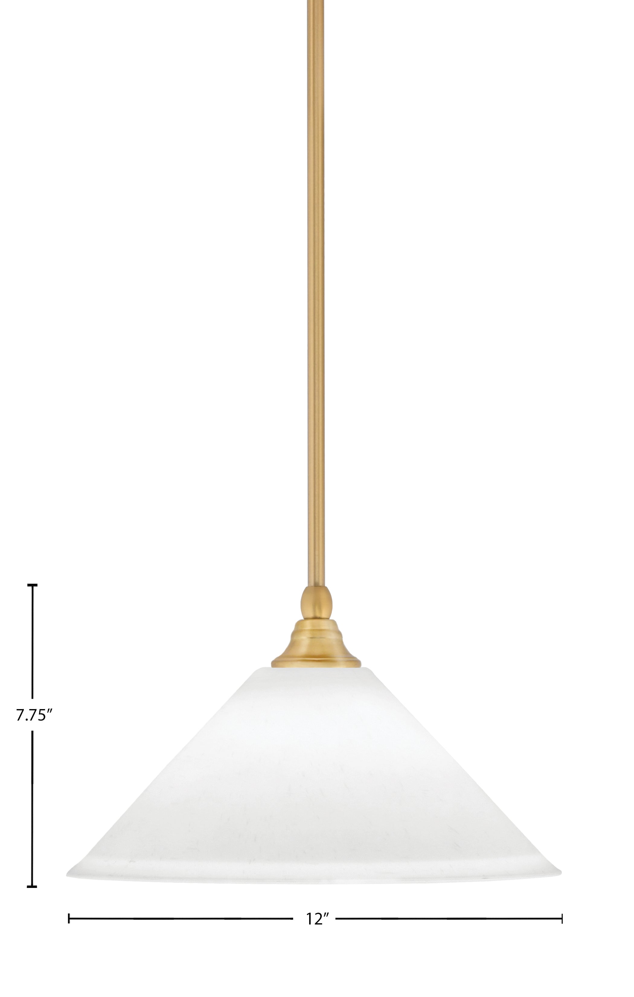 Any One Light Mini Pendant in New Age Brass with 12" White Muslin Shade