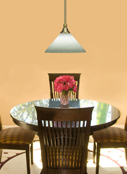 Any One Light Mini Pendant in New Age Brass with 12" White Muslin Shade