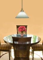 Any One Light Mini Pendant in New Age Brass with 12" White Muslin Shade