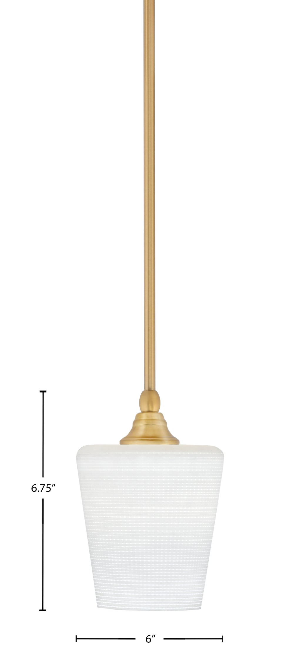 Any One Light Mini Pendant in New Age Brass with 6" White Matrix Shade