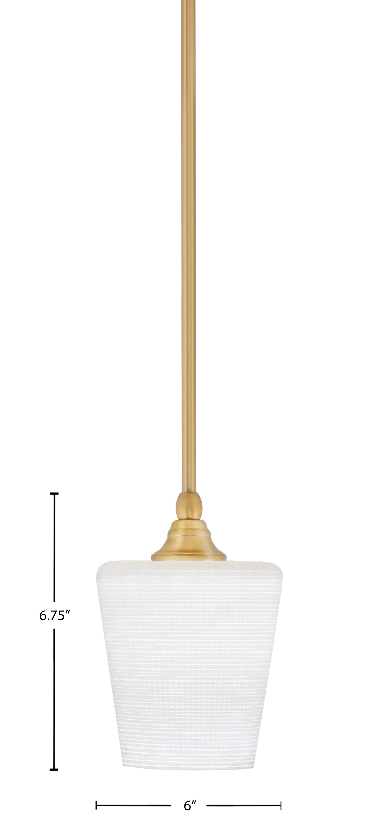 Any One Light Mini Pendant in New Age Brass with 6" White Matrix Shade