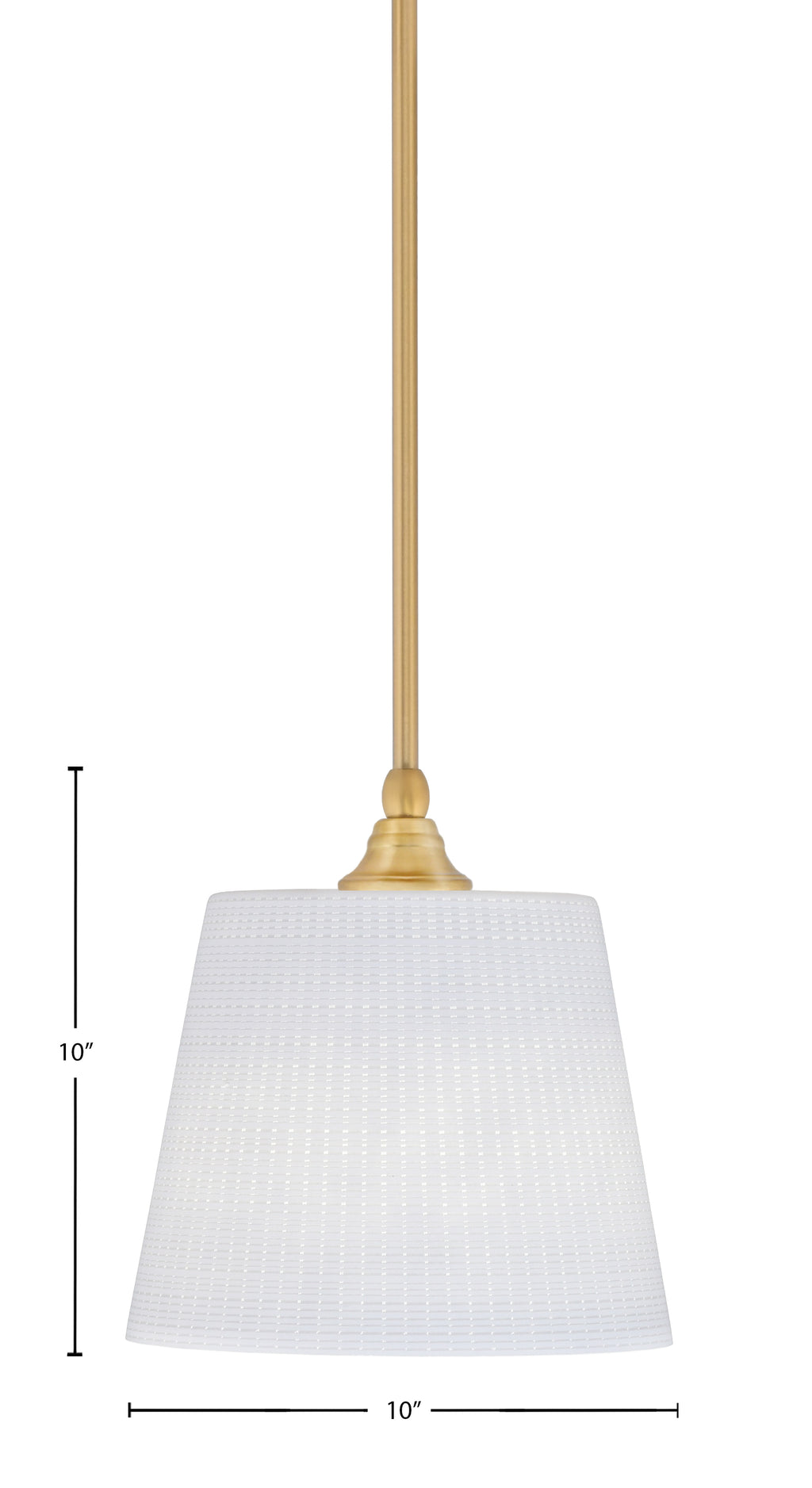 Any One Light Mini Pendant in New Age Brass with 10" White Matrix Shade