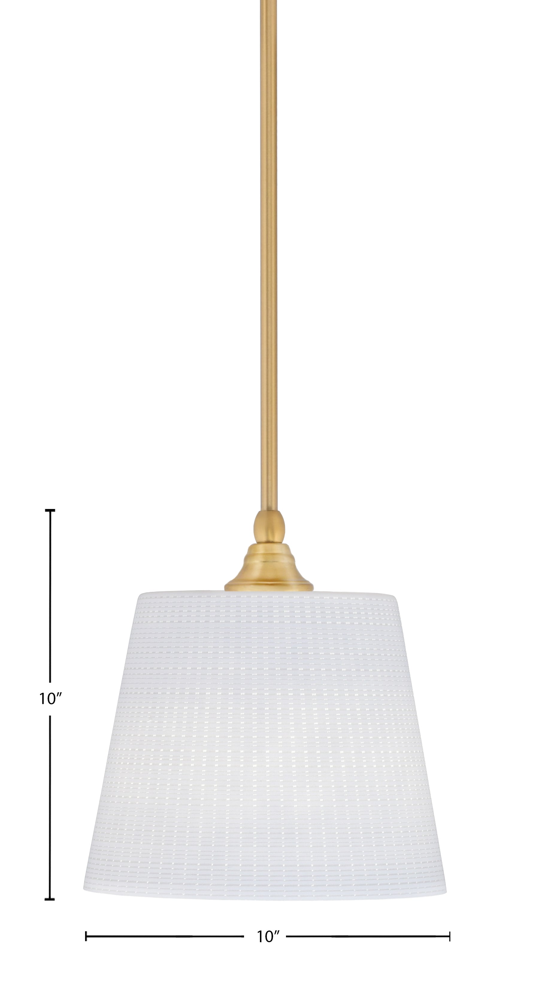 Any One Light Mini Pendant in New Age Brass with 10" White Matrix Shade