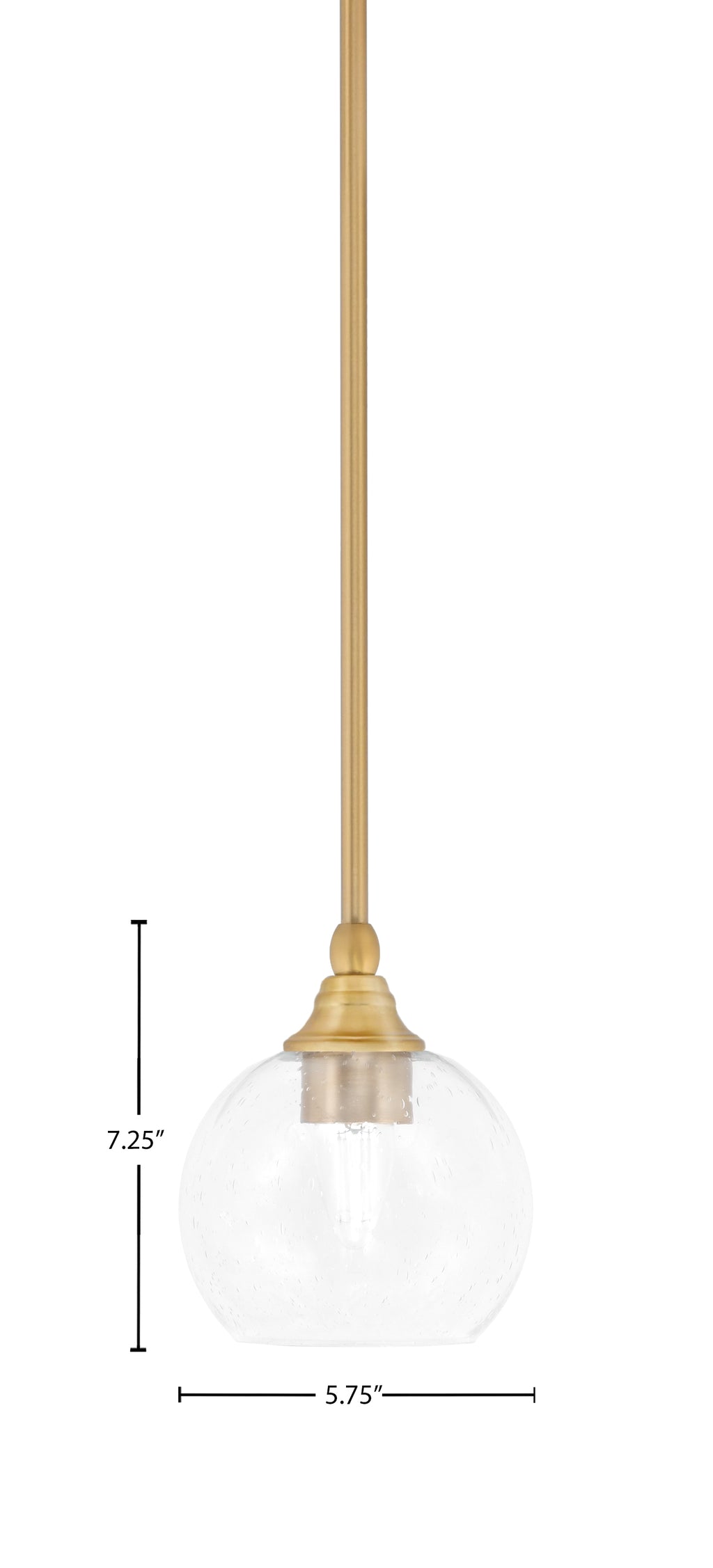 Stem One Light Mini Pendant in New Age Brass with 5.75" Clear Bubble Shade