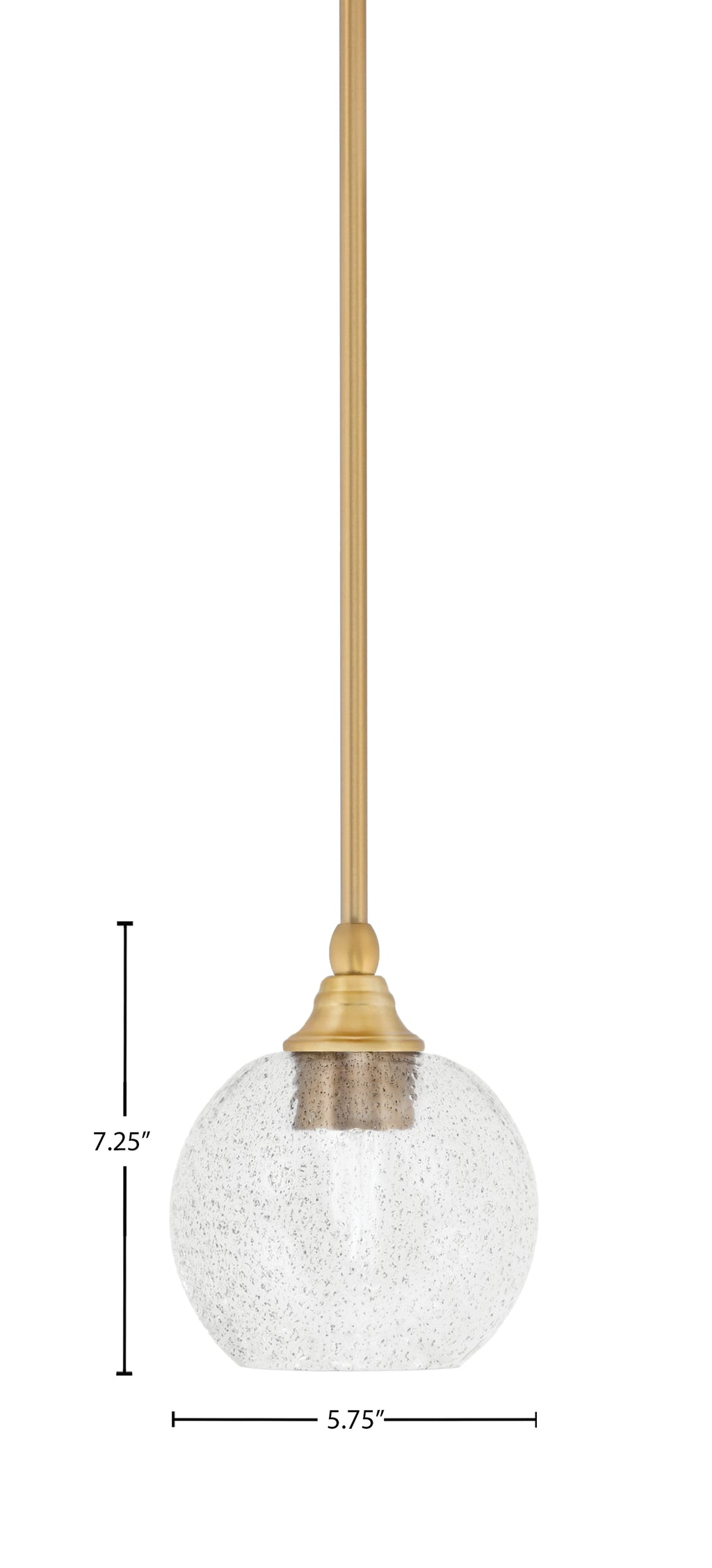 Stem One Light Mini Pendant in New Age Brass with 5.75" Smoke Bubble Shade