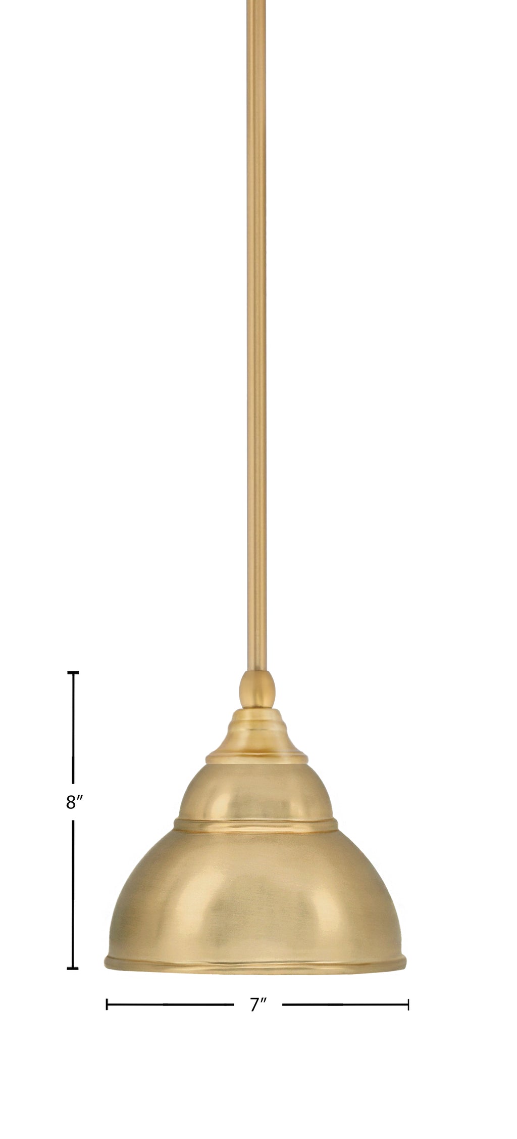 Any One Light Mini Pendant in New Age Brass with 7" New Age Brass Double Bubble Metal Shade Shade