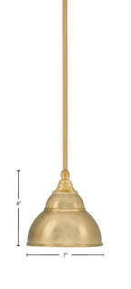 Any One Light Mini Pendant in New Age Brass with 7" New Age Brass Double Bubble Metal Shade Shade