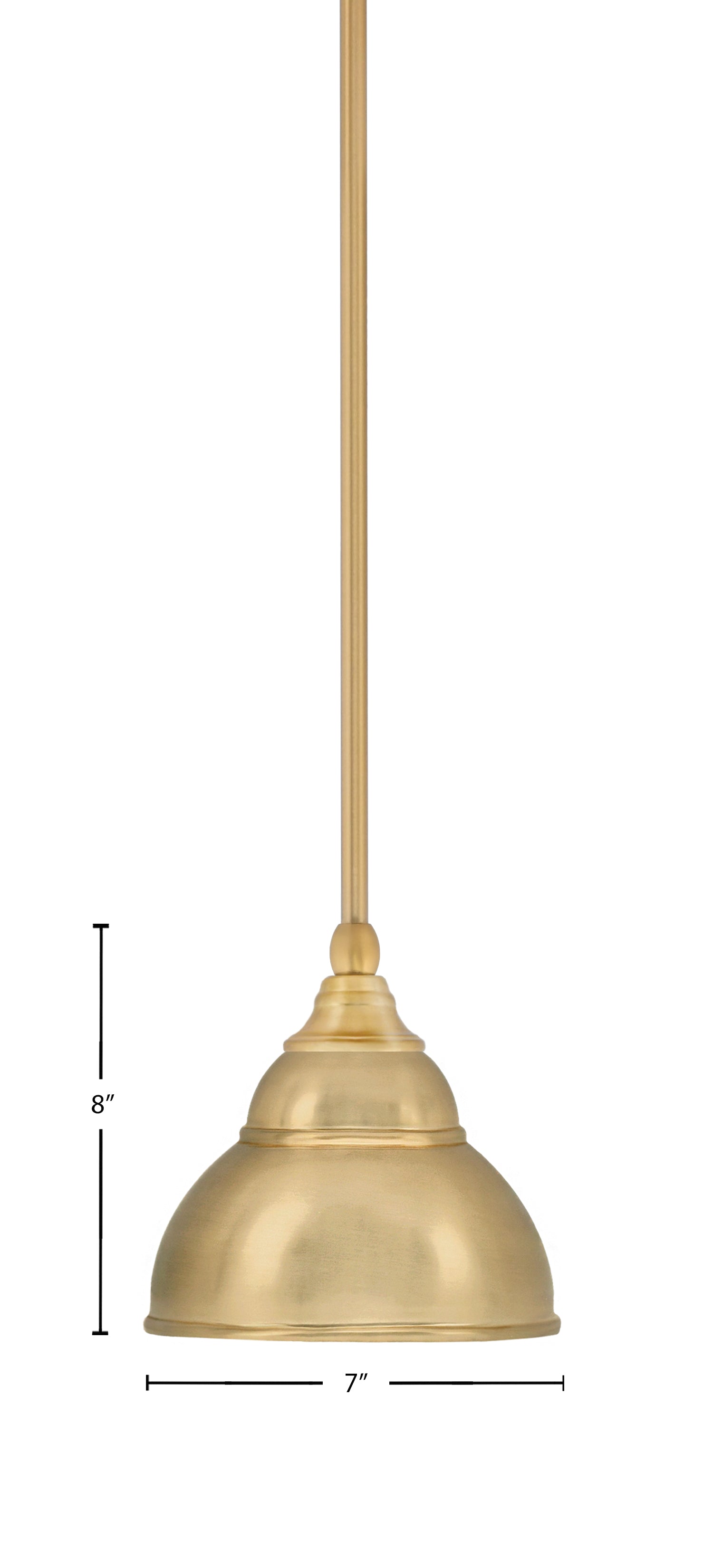 Any One Light Mini Pendant in New Age Brass with 7" New Age Brass Double Bubble Metal Shade Shade