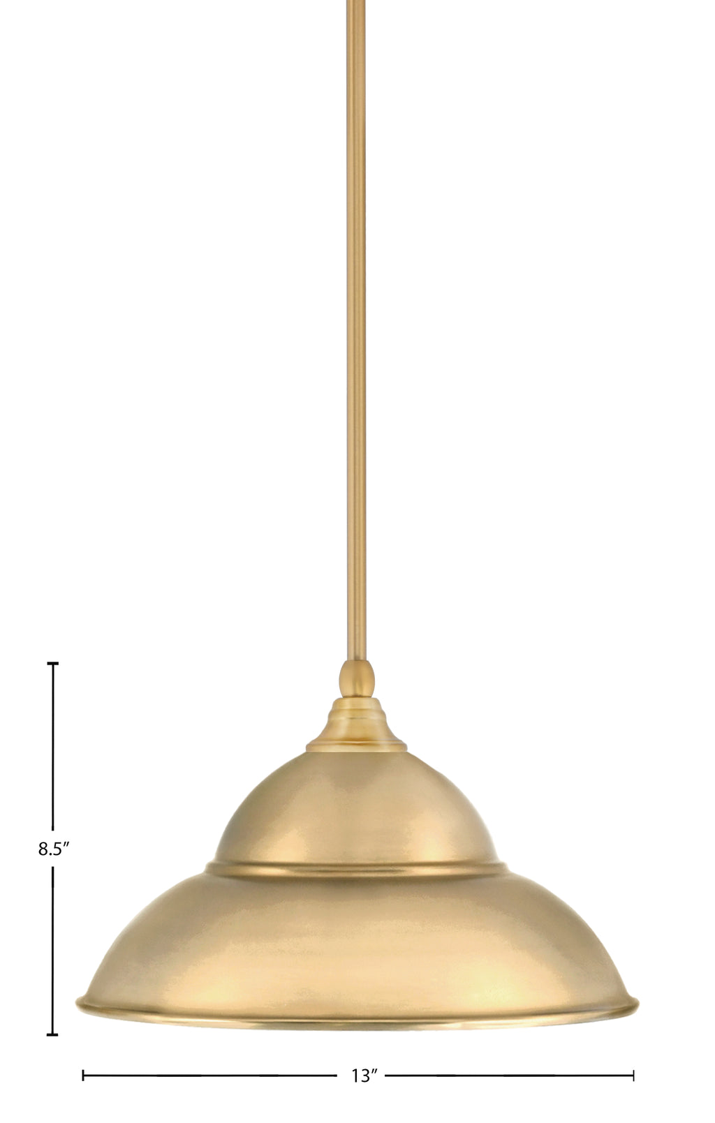 Any One Light Mini Pendant in New Age Brass with 13" New Age Brass Double Bubble Metal Shade Shade