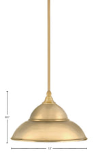 Any One Light Mini Pendant in New Age Brass with 13" New Age Brass Double Bubble Metal Shade Shade