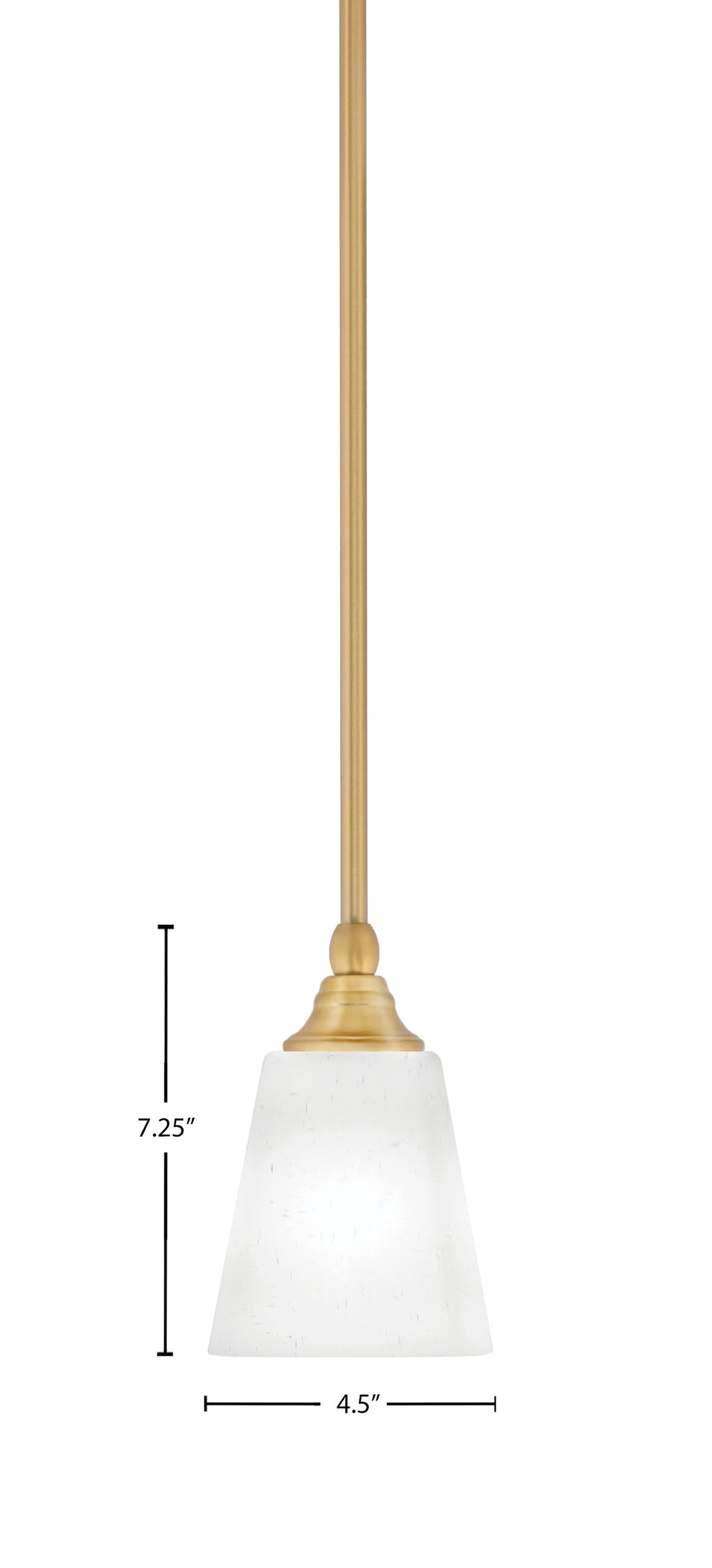 Any One Light Mini Pendant in New Age Brass with 4.5" Square White Muslin Shade