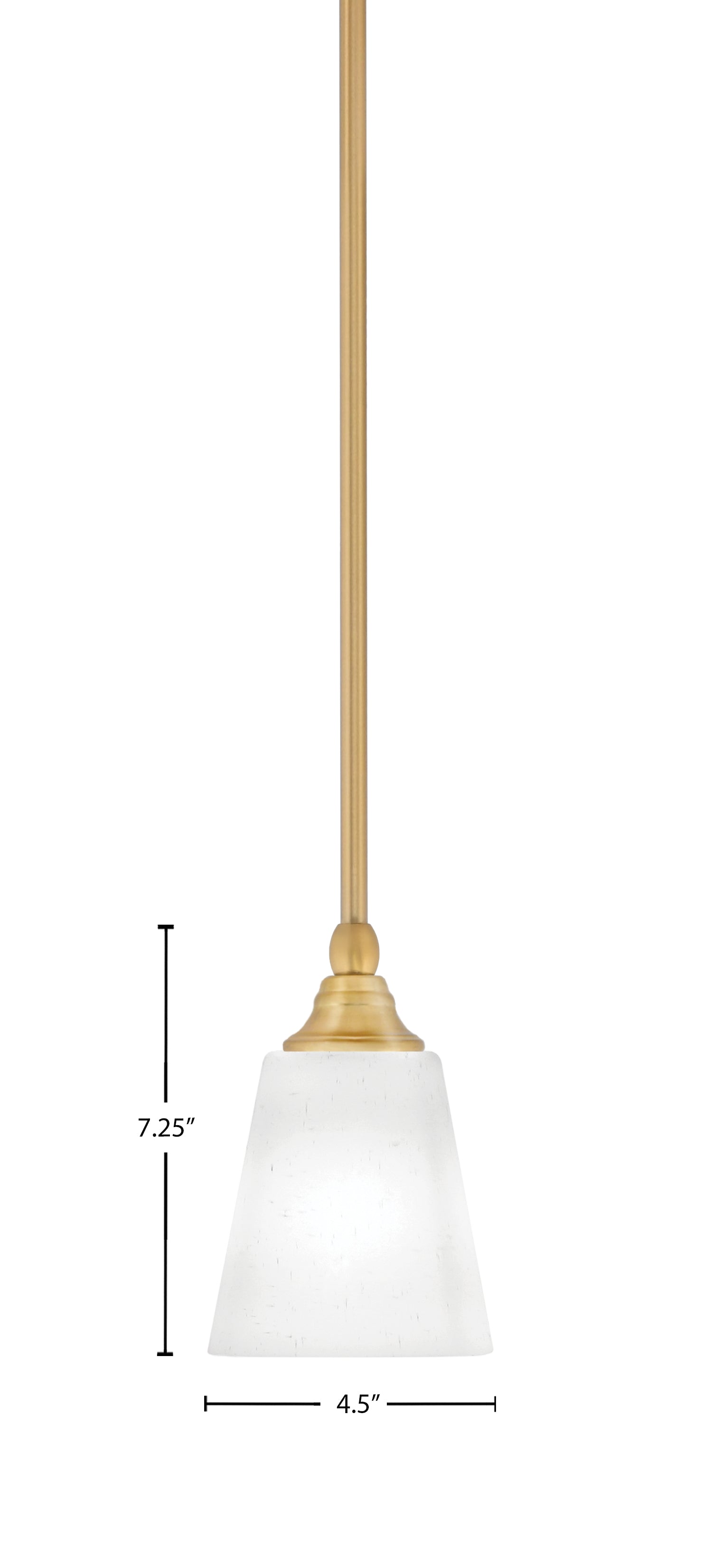 Any One Light Mini Pendant in New Age Brass with 4.5" Square White Muslin Shade