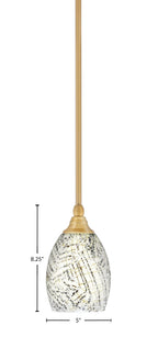 Stem One Light Mini Pendant in New Age Brass with 5" Natural Fusion Shade
