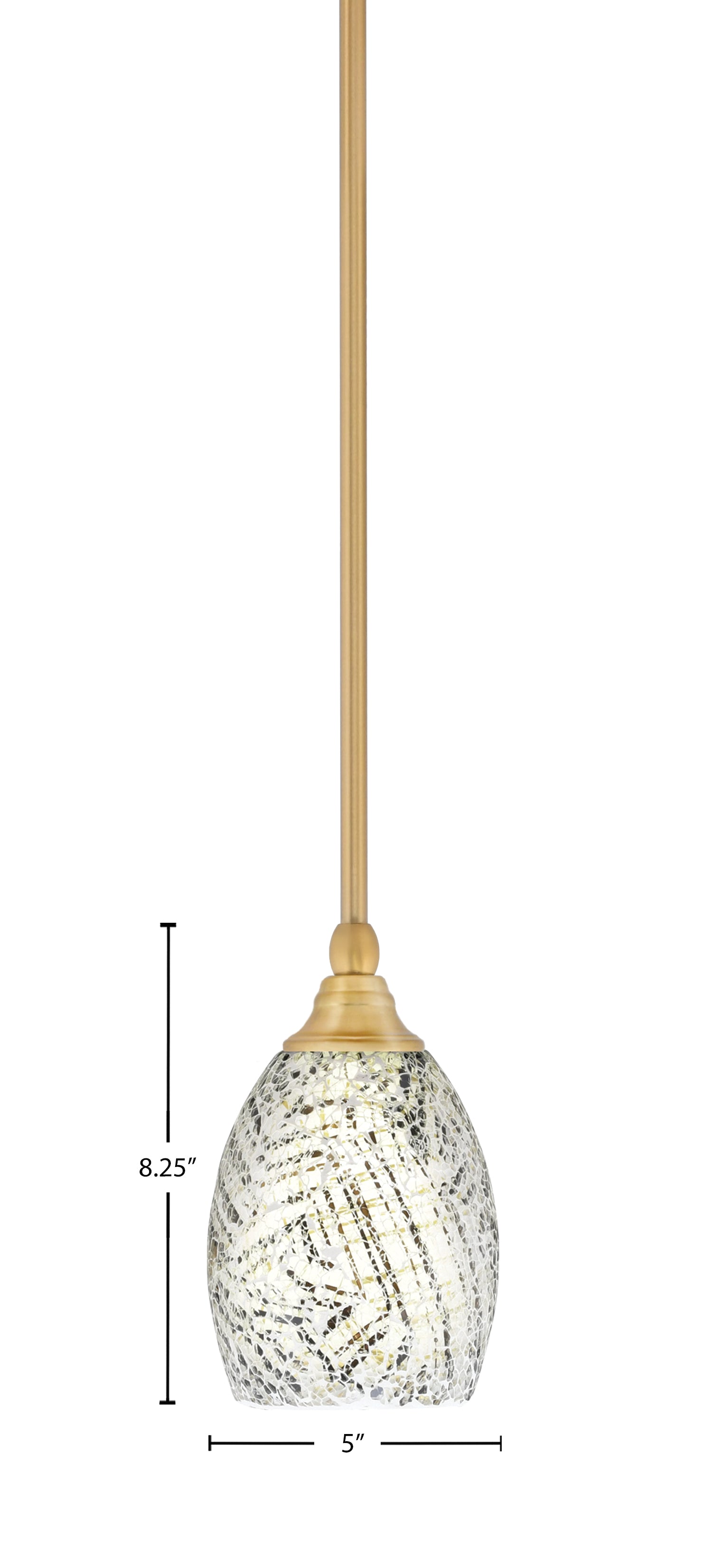 Stem One Light Mini Pendant in New Age Brass with 5" Natural Fusion Shade