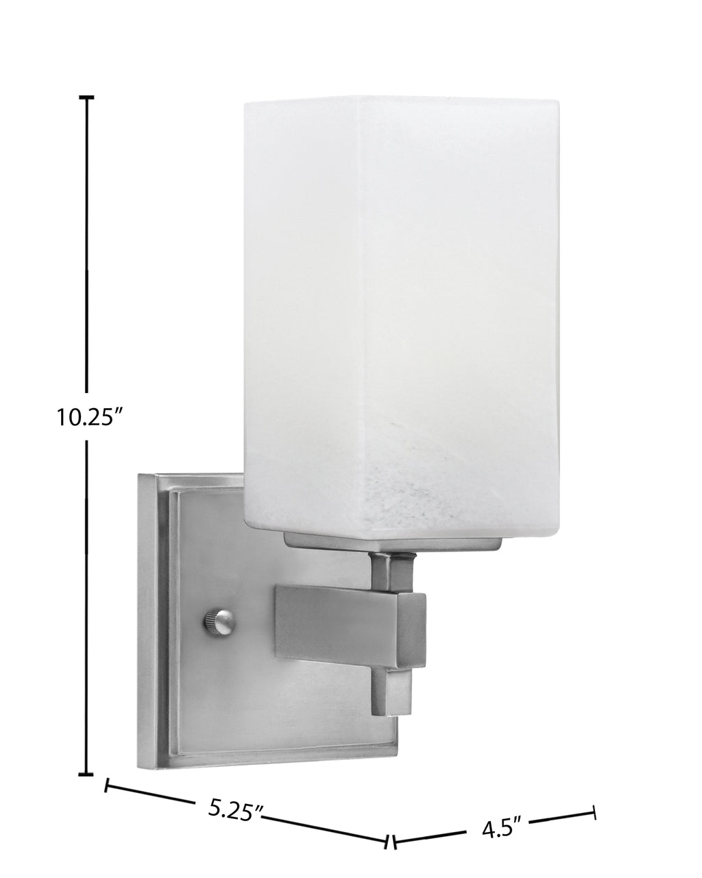 Corbin One Light Wall Sconce in Graphite with Square White Marble Shade