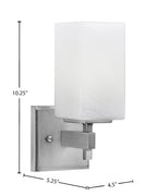 Corbin One Light Wall Sconce in Graphite with Square White Marble Shade