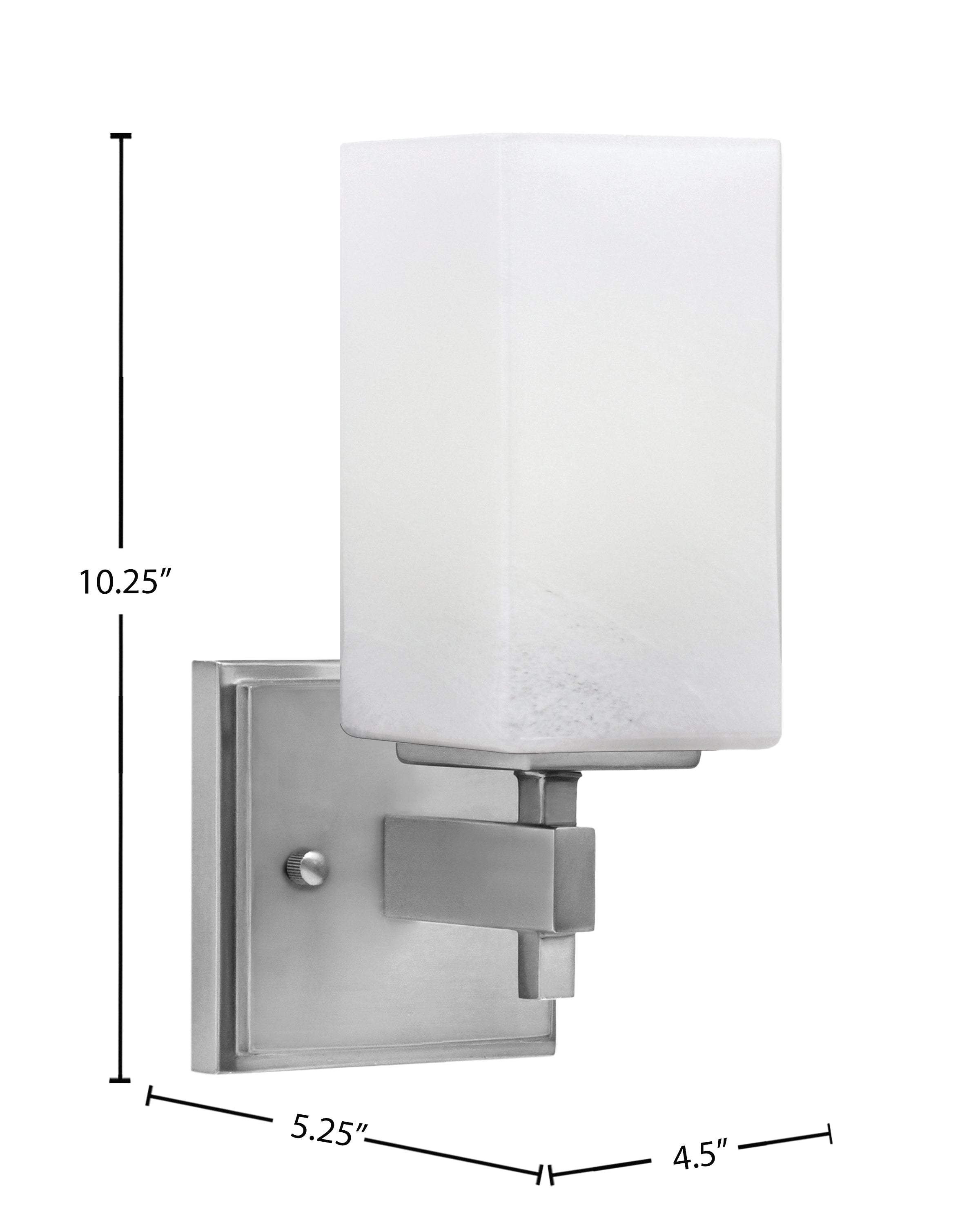 Corbin One Light Wall Sconce in Graphite with Square White Marble Shade