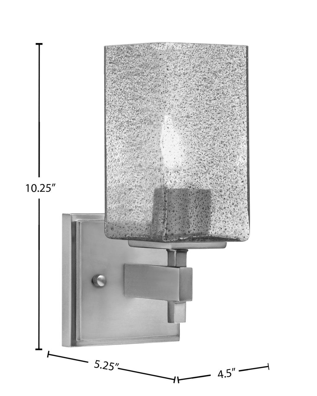 Corbin One Light Wall Sconce in Graphite with Square Smoke Bubble Shade