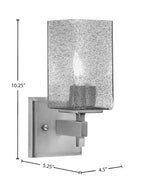 Corbin One Light Wall Sconce in Graphite with Square Smoke Bubble Shade