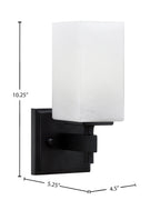 Corbin One Light Wall Sconce in Matte Black with Square White Marble Shade