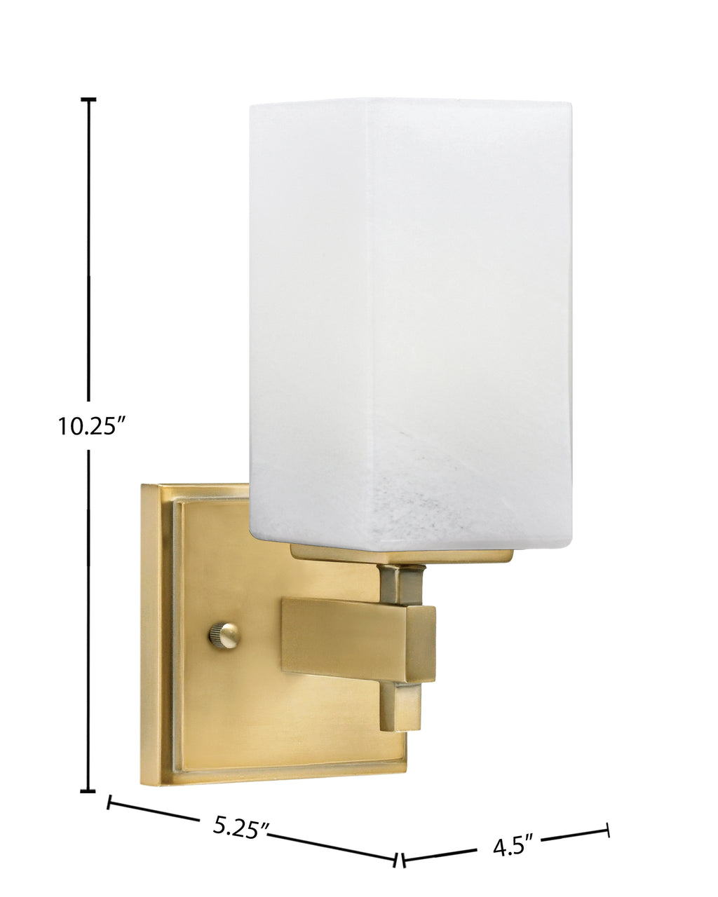 Corbin One Light Wall Sconce in New Age Brass with Square White Marble Shade